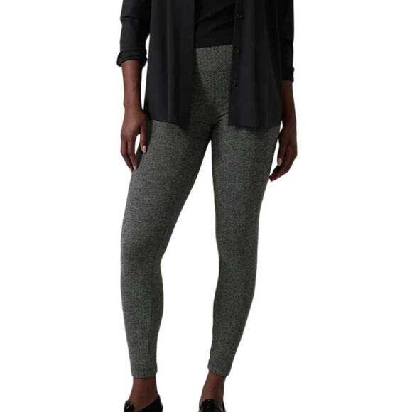 Athleta Pants - Athleta Women’s Delancey Herringbone Tight Pant Black White Size Medium Ponte